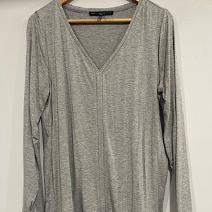 NWOT WHBM Silver Lace Sequin Blouse Size Large